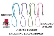 4-BRAIDED Nylon 24"NO SLIP DELUXE LOOP SET PET DOG Grooming Table Arm Bath NOOSE