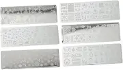 Beavorty Christmas Nail Art Stamping Plates 6pcs Xmas Nail Template Stencil Stamper