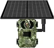 4G Sim Card LTE Cellular 4W Solar 7800mAh Battery Outdoor Hunting Trail Motion Activated Night Vision 4MP IP66 Wildlife Camera(EU 4G Band 64G)