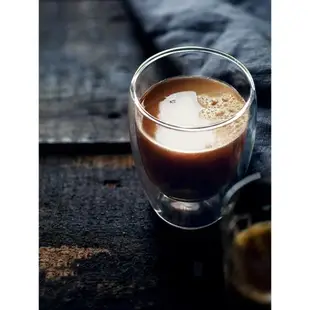 雙層隔熱耐熱玻璃咖啡杯400下咖啡杯透明玻璃杯泡茶杯果汁隨手杯