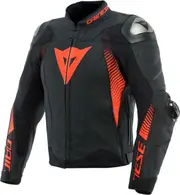 Dainese Super Speed 4, leather jacket , color: Matt-Black/Neon-Red , size: 44