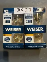 2-Weiser Polished Brass Double Cylinder Deadbolt w/ SmartKey 9Gd93710-032 Dk27