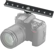 BGNing Dual Cold Shoe Extension Bar, Cold Shoe Splitter, 18cm Extension Rail Bracket Bar 1/4" Screw Cold Shoe Mount for Flash Speedlite Video Light Microphone