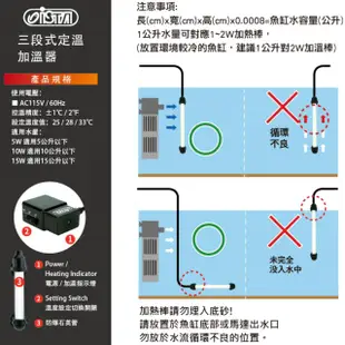 【ISTA 伊士達】三段式定溫加溫器60W 新版25℃ 28℃ 33℃三種溫度設定離水斷電防爆石英管(超迷你加熱棒)