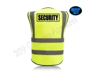 Security Safety Vest Hi-Visibility 2"Reflective Zipper W/Pockets & Radio Holster