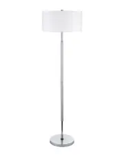 Abraham + Ivy Simone Cool Gray & Polished Nickel 2-Bulb Floor Lamp