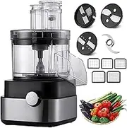 Vegetable Dicer Chopper, 5L Electric Commercial Food Processor with 5 Stainless Steel Blades for Home Use, Multifunctional Blender and Meat Grinder