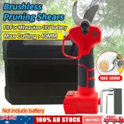 Cordless Brushless 40mm Pruning Shears Branch Scissor For Milwaukee 18V Battery