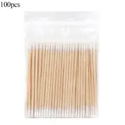 100/300 Pcs Disposable Double Head Cotton Swab Ear Cleaning Wood Sticks Eyelash