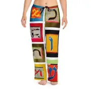 Hebrew alphabet Women's Pants colorful pants retro pants hippie pants bohemic