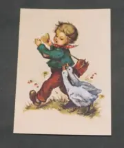 Vintage Postcard: Hilde Artwork of Child and Geese. Printed in Germany #1