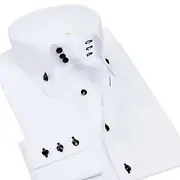 Men's Shirt Spearpoint Collar Shirt Dress Shirt Button Down Shirt Plain Wedding Party Black White Red Navy Blue Long Sleeve Lapel Spring Fall Clothing Appare