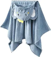 [Generic] Kids Shower Towel - Fast Drying Bath Towels Wrap with Elephant Hood - Soft and Absorbent Shower Towel for Children, 59 x 35.4 Inch