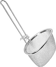 Zerodeko Stainless Steel Spoon Tortellini Strainer Dumpling Skimmer Chinois Noodle Basket para Ramen Spoons Noodles Wok Pasta Fries Basket Colander Kitchen Utensils Handle Mesh Coffe Silver