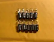 (10) BAYONET #1866 INCANDESCENT LAMPS / 6.3v .25A/BULBS BA9s/ Sherwood S