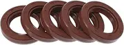 X AUTOHAUX Universal Oil Seal TC Double Lip W Steel Spring Seal Ring Rotary Shaft Seal 23x35x6mm High Pressure FKM Rubber Brown 5 Pcs