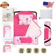 Cozy Travel Nap Mat with Pillow for Kids - Soft Cotton Blend & Vibrant Colors