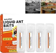 Liquid Ant Baits – Outdoor Traps, Indoor Killers | Pet-Friendly Dispensers, 4x10ml Stations with Long-Lasting Formula Used in Kitchens, Gardens, Storage Rooms, Attics, Hotels, and Residential