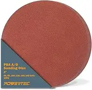 POWERTEC 110541V 8-Inch PSA Aluminum Oxide Adhesive Sanding Disc w/Assorted Grits for Automotive and Woodworking, Assorted Grits 60/80/100/120/180/240-30 Pack
