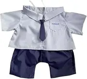niannyyhouse 40 cm Plush Doll Clothes Tie Shirts Skirts Trousers School Uniform Sets Doll Dress Up Accessories (Grey-2)