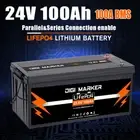 24V 100Ah LiFePO4 Lithium Iron Phosphate Battery Replace AGM Battery Deep Cycles