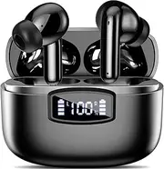 Wireless Earbuds, Bluetooth 5.3 Headphones,ENC Noise Cancelling, Bluetooth Earbuds With 40H Playtime LED Power Display, Hi-Fi Stereo, Touch Control, IP7 Waterproof/Sweatproof Wireless Earphones,Black