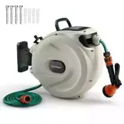 Garden Retractable Hose Reel Wall Mounted 1/2 Inch 49 Feet Any Length with Self-