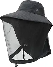 Bees Keeping Hat Beekeeper Hat with Mesh Bucket Hat Cap Portable Face Protection Veils Hat for Outdoor Activities Gardening, Black