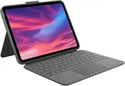 Logitech Combo Touch Detachable Keyboard Case for iPad (10th gen) with Large Precision Trackpad, Full-Size Backlit Keyboard, and Smart Connector Technology - UK Layout