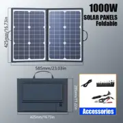 1000W Solar Panel Kit, Foldable Solar Panel,Foldable Solar Power Bank, Portable