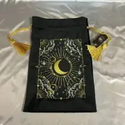 Fairyloot Drawstring Tarot Card Bag Black and Gold