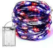 Orange Purple Halloween Lights, T Tersely Fairy Christmas LED String Light AA Battery Operated, 10M / 100LED Waterproof Indoor Outdoor Lights for Xmas Tree Wedding, Party, Garden Decoration