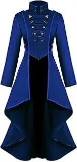 Renaissance Steampunk Tailcoat Halloween Costumes for Women, Victorian Medieval Pirate Vampire Gothic Jacket Coat