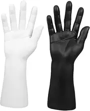Mobestech Realistic Male Hand Sculpture Mannequin Hand for Jewelry Display Plastic Ring Stand for Store Home Dec