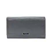 TUMI Parker Leather Envelope Wallet Metallic Silver 98865-1546