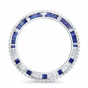 Mens 4.50CT Sapphire & Diamond Bezel For Rolex Submariner, GMT Master 2 40MM WG