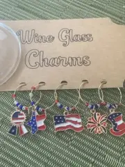 Patriotic Wine Glass Charms - set of 6