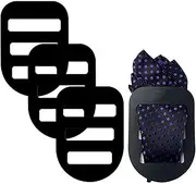 [Generic] Pocket Square Holder - 3PCs Gentlemen Hanky Pocket Square Holders - Fixing Clip Suit Pocket Support Plate, Pocket Square Organizer for Square Scarf, Suits, Tuxedos, Vests, Black, Refer to description