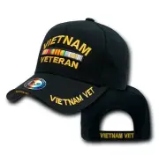 Black Vietnam War Veteran United States Military Vet US Baseball Ball Cap Hat
