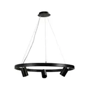 Reed Black Ring with 3 Spot Heads Pendant Light