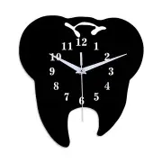 ECY056 Tooth Shape Wall Clock Quartz Wall Clock 3D Wall Clock For Home Office Decorations BLACK COLOR