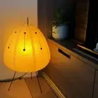 Modern Rice Paper Lantern Tricolor Dimming Tripod Floor Lamp Children Bedroom