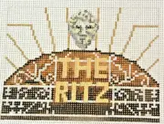 Hand-painted Needlepoint Canvas, THE RITZ , 18" mesh, NEW