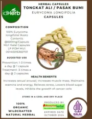 {idHerb} CAPSULES Eurycoma longifolia Pasak Bumi Natural Organic Herbal