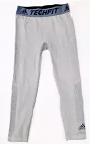 Adidas Women's Techfit Primeknit Capri Tights Gray Elastic Large NEW W TAGS