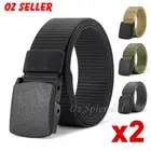 2x Plastic Buckle Nylon Belt Canvas Military Tactical Waistband Men's Outdoor