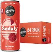 Sodaly - All Natural No Sugar Soft Drink - Blood Orange - 24 X 250Ml Cans