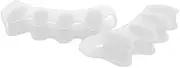 1 pair of soft silicone separators toe braces straighteners thumb valgus foot care AXCDE (Color : WHITE)