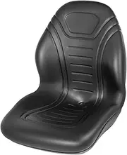 VEVOR Universal Lawn Tractor Seat Replacement - Compact High Back Mower, Black Vinyl Forklift, Central Drain Hole Skid Steer With Mounting Bolt Patterns of 8" x 11.5" & 11.25" x 11.5"