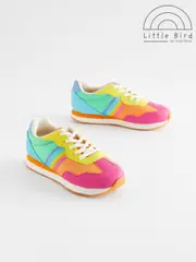 Little Bird by Jools Oliver Multi Pastel Older Colourful Rainbow Retro Runner Trainers (241427) | $34 - $39